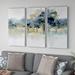Andover Mills™ 'Waters Edge II' - 3 Piece Acrylic Wrapped Canvas Painting Print Set Metal in Green | 32 H x 48 W x 1.5 D in | Wayfair
