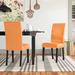 Winston Porter Faux Leather Dining Chair Faux Leather/Wood/Upholstered in Orange | 39 H x 22 D in | Wayfair 9A041A8517E4411E831FC9E937F138E5