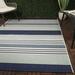 Blue/Navy 94 x 0.01 in Indoor/Outdoor Area Rug - Birch Lane™ Danes Striped Flatweave Navy Blue/Ivory Indoor/Outdoor Area Rug | Wayfair