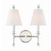 Lark Manor™ Hiltner 2 - Light Dimmable Armed Sconce Metal/Fabric in Gray | 20 H x 15 W x 7 D in | Wayfair 84F308A61A134A79AE139C97C9EB6D7A