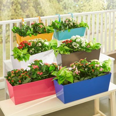 Rectangular Hanging Planter by BrylaneHome in Bronze