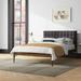 George Oliver Jennett Tufted Solid Wood & Platform Bed Wood & /Upholstered/Polyester in Brown | 41.34 H x 55.9 W x 80.12 D in | Wayfair