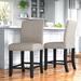 Andover Mills™ Aadvik 25" Counter Stool Wood/Upholstered in Brown | 40.5 H x 18.75 W x 23.38 D in | Wayfair 7563952054E646F0BAA1963AA2849626