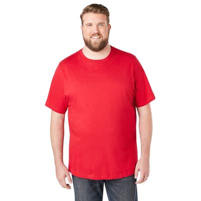 Men's Big & Tall Shrink-Less Lightweight Crewneck T-Shirt by KingSize in Red (Size 2XL)