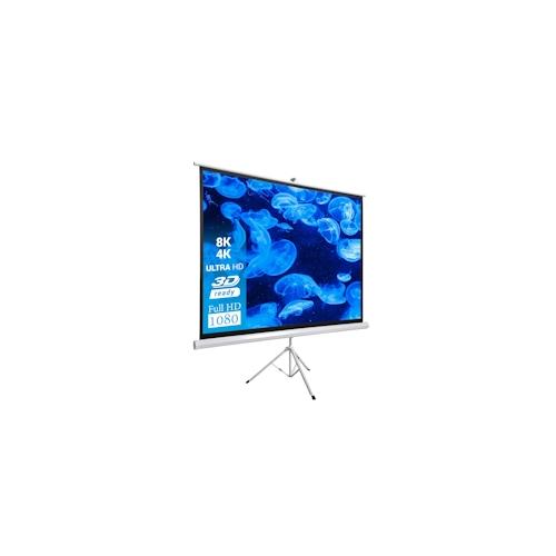 celexon basic line Stativleinwand 220 x 220cm,Leinwand Format 1:1, Heimkino Leinwand, Beamerleinwand,3D Leinwand,Full HD Leinwand, mobile Leinwand