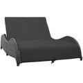 Vidaxl - Lettino Prendisole con Cuscino in Polyrattan Antracite vari dimensioni dimensioni : 200 x