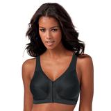 Plus Size Women's Glamorise® Magic Lift® Front-Close Posture Wireless Bra 1265 by Glamorise in Black (Size 48 H)