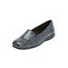 Wide Width Women's The Leisa Slip On Flat by Comfortview in Navy (Size 9 1/2 W)