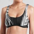 Athleta Swim | Adriana Retro Palm Bikini Top (Black With White) | Color: Black/White | Size: M