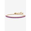 Gold-Plated Bolo Bracelet, Simulated Birthstone 9.25" Adjustable by PalmBeach Jewelry in February