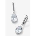 Sterling Silver Drop Earrings Pear Cut Simulated Birthstones by PalmBeach Jewelry in April