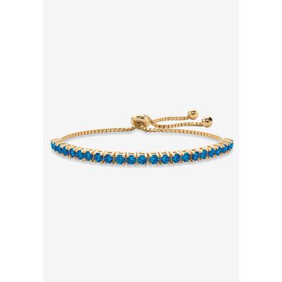 Gold-Plated Bolo Bracelet, Simulated Birthstone 9.25