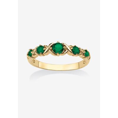 Plus Size Women's Yellow Gold-Plated Simulated Birthstone Ring by PalmBeach Jewelry in May (Size 5)
