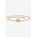Women's Gold-Plated Filigree Butterfly Two-Tone 9 Ankle Bracelet 9" Plus Extender by PalmBeach Jewelry in Gold