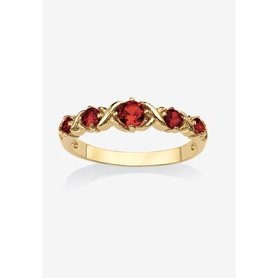 Women's Yellow Gold-Plated Simulated Birthstone Ring by PalmBeach Jewelry in January (Size 10)