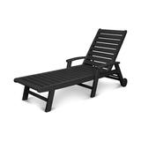 POLYWOOD® Signature Chaise w/ Wheels Plastic in Black | 39 H x 27 W x 78.5 D in | Outdoor Furniture | Wayfair SW2280BL