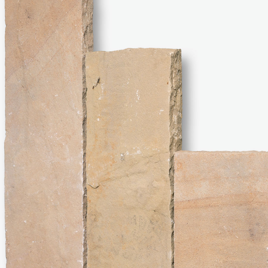 Seltra Natursteine Palisaden MANDRA Sandstein gelb-hellbeige, 7-9x25 cm, 125 cm Image