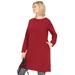 Plus Size Women's French Terry Tunic Dress by ellos in Maroon Red (Size L)