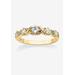 Women's Yellow Gold-Plated Simulated Birthstone Ring by PalmBeach Jewelry in April (Size 9)