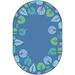 Blue/Green Area Rug - Carpets for Kids Pixel Perfect Geometric Area Rug Nylon in Blue/Green, Size 72.0 W x 0.312 D in | Wayfair 61916