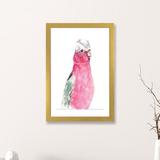 East Urban Home 'Fuschia Feathers' by Albina Bratcheva - Painting Print Paper/Metal in Gray/Pink | 32 H x 24 W x 1 D in | Wayfair