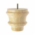 4 in x 4-1/4 in Unfinished Solid Hardwood Round Bun Foot Architectural Products by Outwater L.L.C | 4 H x 4.25 W x 4.25 D in | Wayfair 3P5.11.00031