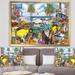 East Urban Home 'Classic Car Palm Beach Collage' - Picture Frame Print on Canvas Canvas, Cotton in Gray/White | 36 H x 46 W x 1.5 D in | Wayfair