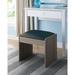 FC Design Vanity Stool Wood/Upholstered in Gray/Brown | 16.5 H x 18 W x 14 D in | Wayfair ID90K16038