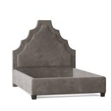 My Chic Nest Lexi Platform Bed Upholstered/Velvet/Polyester/Faux leather/Cotton/Linen in Gray | 65 H x 77 W x 90 D in | Wayfair 558-103-1150-CK
