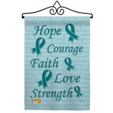 Breeze Decor Hope, Faith, Courage Impressions Decorative 2-Sided Polyester Flag Set in Blue | 18.5 H x 13 W x 1 D in | Wayfair