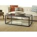 Modus Furniture Ellis Frame Coffee Table Glass/Metal in Black | 21 H x 51 W x 29 D in | Wayfair 9HQ421