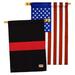 Breeze Decor 2 Piece Stripe Impressions Decorative 2-Sided Polyester 40 x 28 in. House Flag Set in Red/Black | 40 H x 28 W in | Wayfair