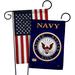 Breeze Decor Marine Corps - Impressions Decorative American Applique 2-Sided Polyester 19 x 13 in. Garden flag in Blue | 18.5 H x 13 W in | Wayfair