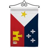 Breeze Decor Acadiana 2-Sided Polyester 13 x 19 in. Flag Set in Blue/Gray/Red | 18.5 H x 13 W in | Wayfair BD-FU-GS-118008-IP-BO-02-D-US13-BD