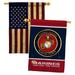 Breeze Decor 2 Piece US Marines Proud Corps Impressions Decorative 2-Sided 40 x 28 in. House Flag Set in Black/Red | 40 H x 28 W in | Wayfair