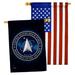 Breeze Decor Space Force - Impressions Decorative American Applique 2-Sided 40 x 40 in. House Flag in Black/Gray/Red | 40 H x 28 W in | Wayfair