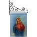 Breeze Decor Sacred Heart Mary 2-Sided Polyester 19 x 13 in. Flag Set in Gray/Red | 18.5 H x 13 W in | Wayfair BD-FR-GS-103051-IP-BO-03-D-US15-AL