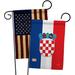 Breeze Decor Croatia Impressions Decorative 2-Sided Polyester 19 x 13 in. 2 Piece Garden Flag Set in Blue/Red | 18.5 H x 13 W in | Wayfair