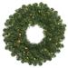 The Holiday Aisle® Oregon Fir Artificial Fir Wreath Traditional Faux in Green/White | 24 H x 24 W x 3 D in | Wayfair