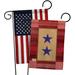 Breeze Decor Two Star Service - Impressions Decorative American Applique 2-Sided 19 x 13 in. Garden Flag in Brown/Red | 18.5 H x 13 W in | Wayfair