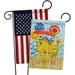 Breeze Decor Rainy Day Bluebirds 2-Sided Polyester 19 x 13 in. Garden Flag in Gray/Red/Yellow | 18.5 H x 13 W in | Wayfair