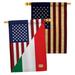 Breeze Decor Friendship Impressions Decorative 2-Sided Polyester 40 x 28 in. 2 Piece House Flag Set in Blue/Red | 40 H x 28 W in | Wayfair