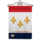 Breeze Decor New Orleans 2-Sided Polyester 13 x 19 in. Flag Set in Gray | 18.5 H x 13 W x 1 D in | Wayfair BD-FU-GS-118006-IP-BO-02-D-US13-BD