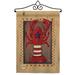 Breeze Decor Patriotic Lobster Impressions Decorative 2-Sided Polyester Flag Set in Brown/Red | 18.5 H x 13 W x 1 D in | Wayfair