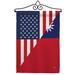 Breeze Decor American Taiwan Friendship - Impressions Decorative 2-Sided 18.5 x 18.5 in. Polyester Flag Set in Blue/Red | Wayfair