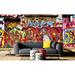 East Urban Home McKeansburg Huff Graffiti Street 8.24' L x 147.6" W 5-Panel Wall Mural Non-Woven in Black/Brown/White | 147.6 W in | Wayfair