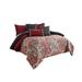 Bungalow Rose Colesen Red/Gray Comforter Set Microfiber/Jersey Knit/T-Shirt Cotton in Gray/Red | King Comforter + 9 Additional Pieces | Wayfair
