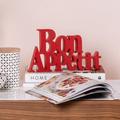 Winston Porter Emmylou Bon Appetit Word Art Resin Modern Decor Letter Block Resin in Red | 6 H x 10.75 W x 1 D in | Wayfair 902540