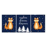 Isabelle & Max™ Adalyn Explore Dream Discover 3-Piece Paper Print Set Paper in Blue/Orange | 7 H x 5 W x 0.1 D in | Wayfair