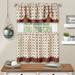 Corrigan Studio® Mortensen Geometric Tailored 58" Kitchen Curtain Polyester in White/Brown | 24 H x 58 W x 0.01 D in | Wayfair